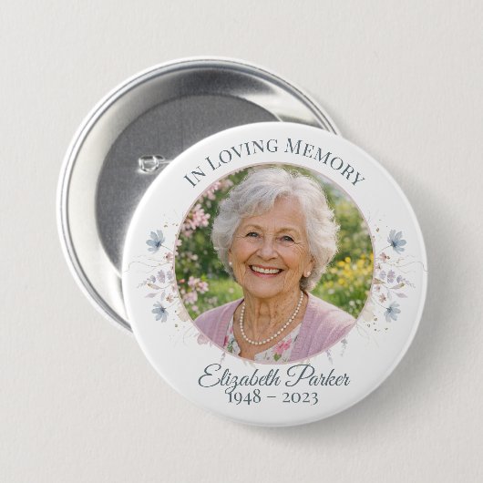 Elegant Butterfly Celebration of Life Program Button (Vorne & Hinten)