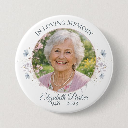 Elegant Butterfly Celebration of Life Program Button (Vorderseite)