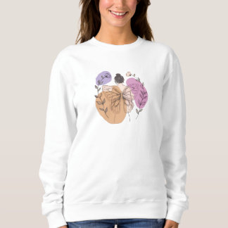 Elegant Butterfly Fairy Woman Line Art T-Shirt Sweatshirt
