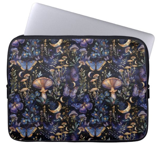 Elegant Butterfly Floral Moons Pattern Laptopschutzhülle (Vorderseite)