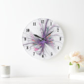Elegant Butterfly Fractal Wall Clock w Black Hands Große Wanduhr (Zuhause)