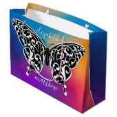Elegant Butterfly Gift Bag Design von Eksi Große Geschenktüte (Rückseite Schrägansicht)