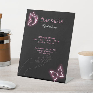 Elegant Butterfly Glow Chic Beauty Salon Sockelschild