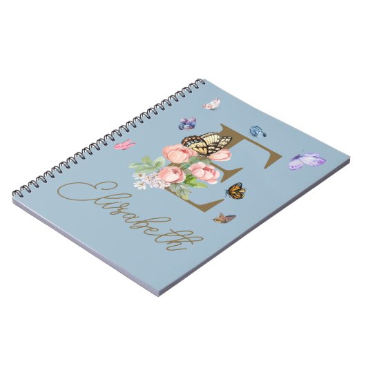 Elegant Butterfly Initial-Notebook Notizblock (Linke Seite)