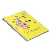 Elegant Butterfly Initial-Notebook Notizblock (Rechte Seite)