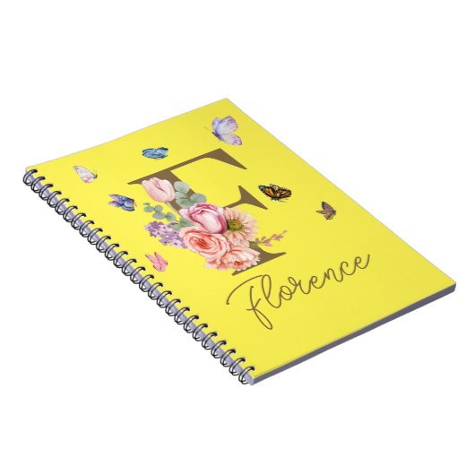 Elegant Butterfly Initial-Notebook Notizblock (Rechte Seite)