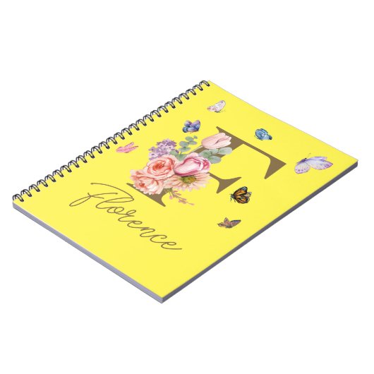 Elegant Butterfly Initial-Notebook Notizblock (Linke Seite)
