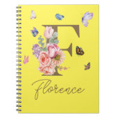 Elegant Butterfly Initial-Notebook Notizblock (Vorderseite)