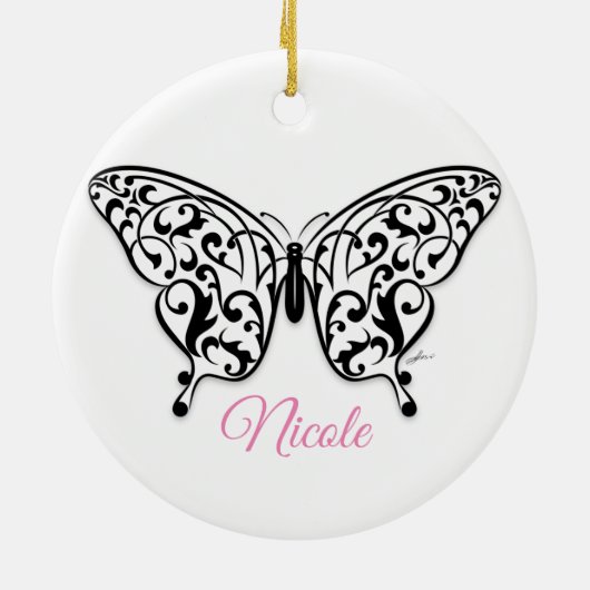 Elegant Butterfly Keramik Ornament Design von Eksi (Hinten)