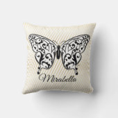 Elegant Butterfly Keramik Ornament Design von Eksi Kissen (Rückseite)