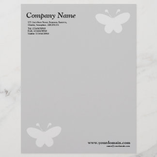 Elegant Butterfly - Light Gray Briefkopf