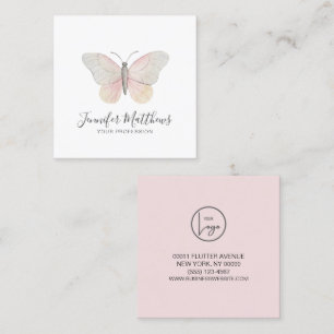 Elegant-Butterfly-Logo-Logo-Logo Quadratische Visitenkarte