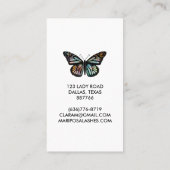 Elegant Butterfly Monarch Beauty Lashes Visitenkarte (Rückseite)