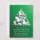 Elegant Butterfly Monarch CHRISTMAS HOLIDAY BRUNCH Einladung (Vorderseite)