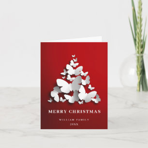 Elegant Butterfly Monarch Christmas Tree Greeting Feiertagskarte
