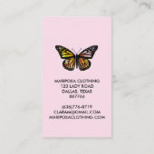 Elegant Butterfly Monarch CUSTOM PREIS TAG (Rückseite)
