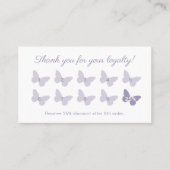 Elegant Butterfly Monogram Lavender Vielen Dank Treuekarte (Vorderseite)