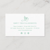 Elegant Butterfly Monogram Logo Minze Green Treuekarte (Rückseite)