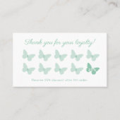 Elegant Butterfly Monogram Logo Minze Green Treuekarte (Vorderseite)