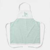 Elegant Butterfly Monogram Mint Gingham Karo Schürze (Vorderseite)