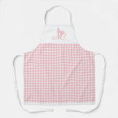 Elegant Butterfly Monogram Peach Pink Gingham Schürze (Vorderseite)
