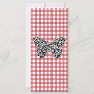 Elegant Butterfly On Red Gingham Lesezeichen