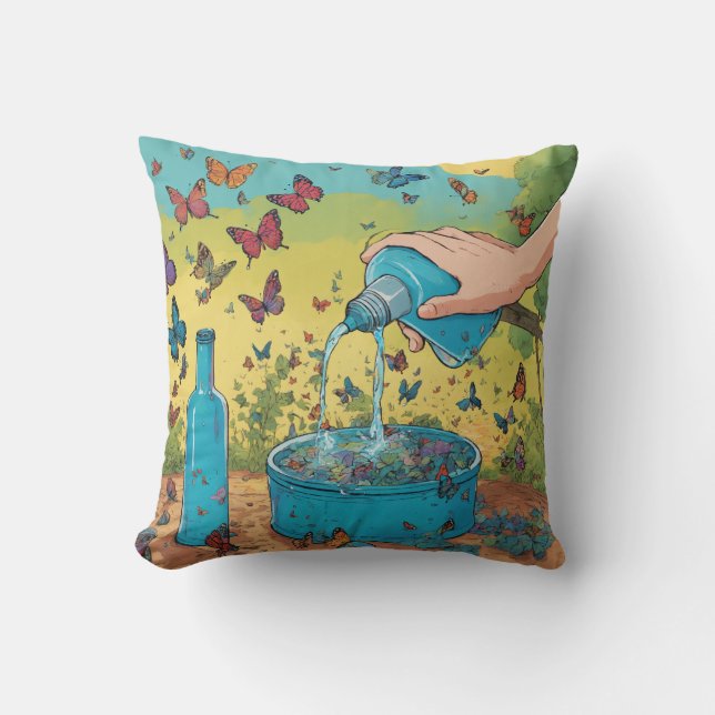 Elegant Butterfly Pillow Kissen (Vorderseite)