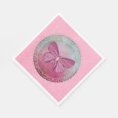 Elegant Butterfly Pink Party Napkins Serviette (Ecke)