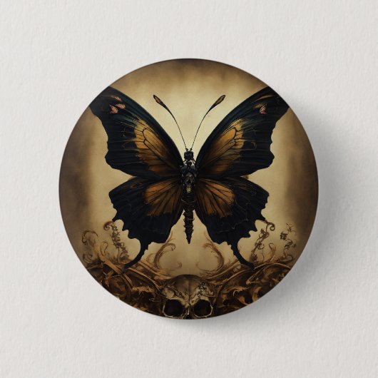 Elegant Butterfly Print Stilvolle Round Button (Vorderseite)