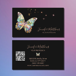 Elegant Butterfly QR Code Script Visitenkarte