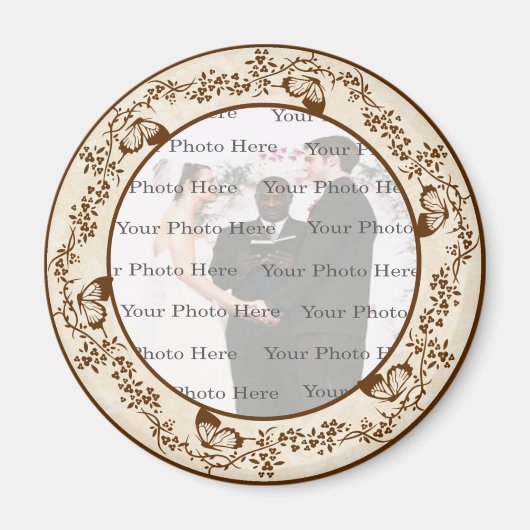 Elegant Butterfly Round Magnet (Vorne)