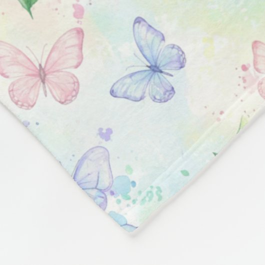 Elegant Butterfly Seamless Print Fleecedecke (Ecke)