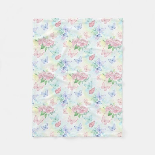 Elegant Butterfly Seamless Print Fleecedecke (Vorderseite)