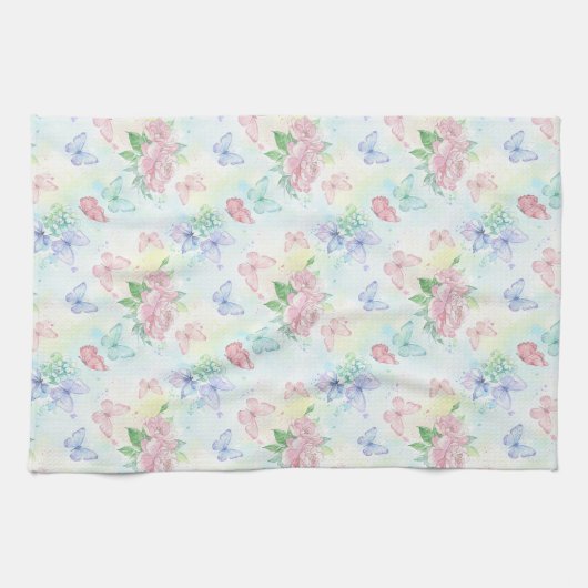 Elegant Butterfly Seamless Print Geschirrtuch (Horizontal)