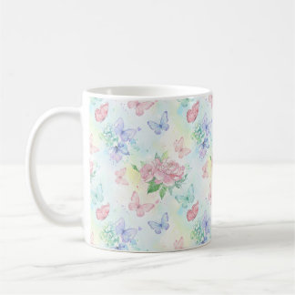 Elegant Butterfly Seamless Print Kaffeetasse