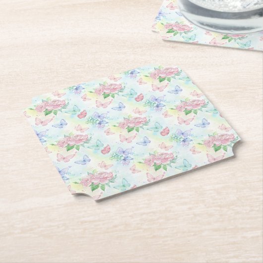 Elegant Butterfly Seamless Print Untersetzer (angewinkelt)