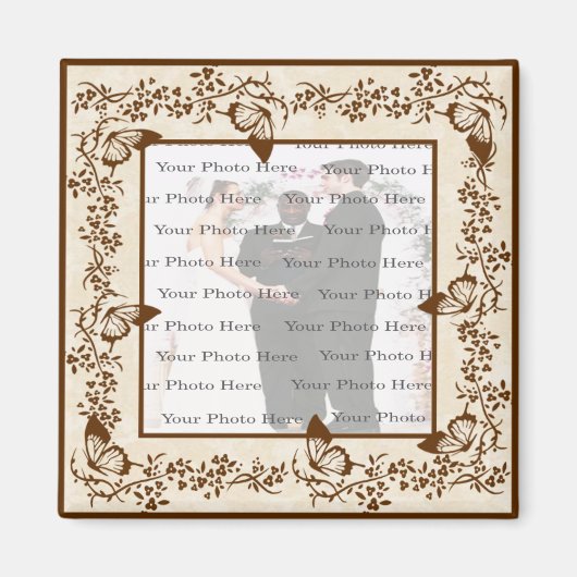 Elegant Butterfly Square Magnet (Vorne)