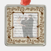 Elegant Butterfly Square Silver Ornament (Vorne)