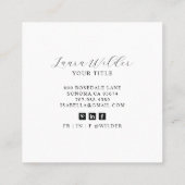 Elegant Butterfly Sun Quadratische Visitenkarte (Rückseite)