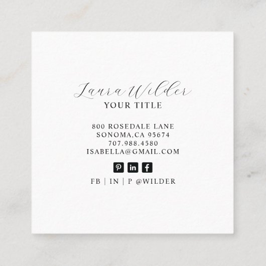 Elegant Butterfly Sun Telefonnummerkarte (Rückseite)