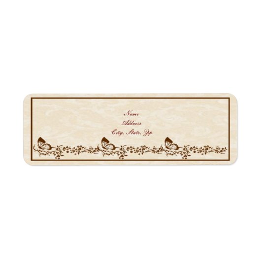 Elegant Butterfly Wedding Address Labels (Vorne)