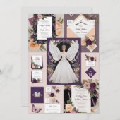 Elegant Butterfly Wedding Einladung | BlumenPurp (Vorne/Hinten)