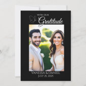 Elegant Butterfly Wedding Foto Danke Karte (Vorderseite)