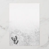 Elegant Butterfly Wedding Real Silver Folieneinladung (Rückseite)