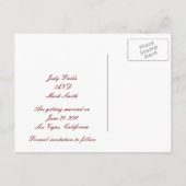 Elegant Butterfly Wedding Save the Date Postcard Ankündigungspostkarte (Rückseite)