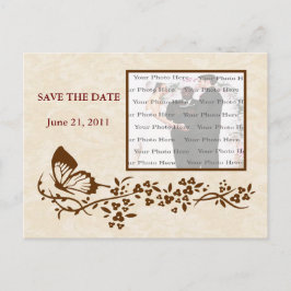 Elegant Butterfly Wedding Save the Date Postcard Ankündigungspostkarte