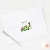 Elegant Cactus Garden | GASTGESCHENK HOCHZEIT Quadratischer Aufkleber (Umschlag)