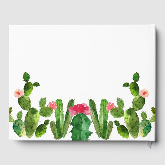 Elegant Cactus Garden Wedding Reception Gästebuch (Rückseite)
