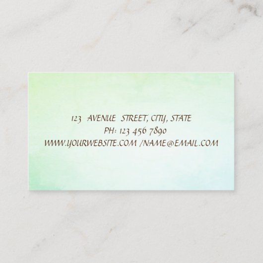 Elegant Cactus Succulent Green Visitenkarte (Rückseite)