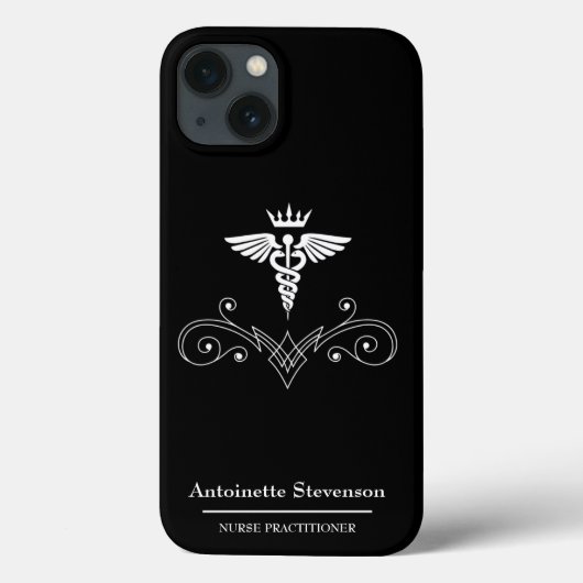 Elegant Caduceus Nurse Practitioner Case-Mate iPhone Hülle (Rückseite)